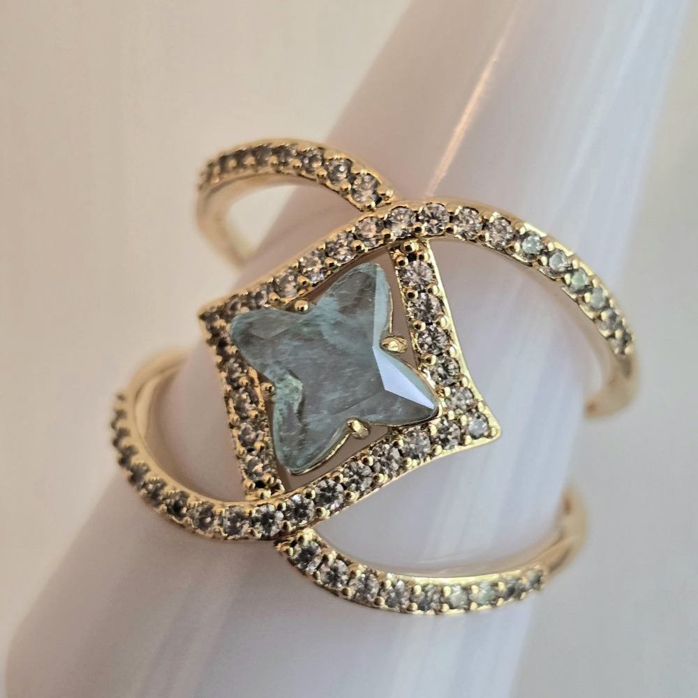 Bomb Party RG33306 Size 10 Ring - Crossroads Baby Sky Blue Topaz on Gold NEW